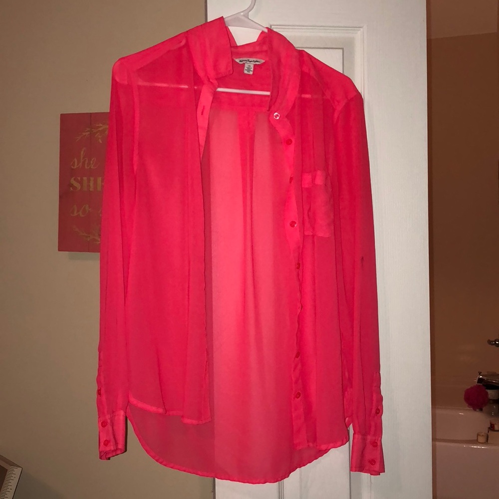 Coral Sheer top